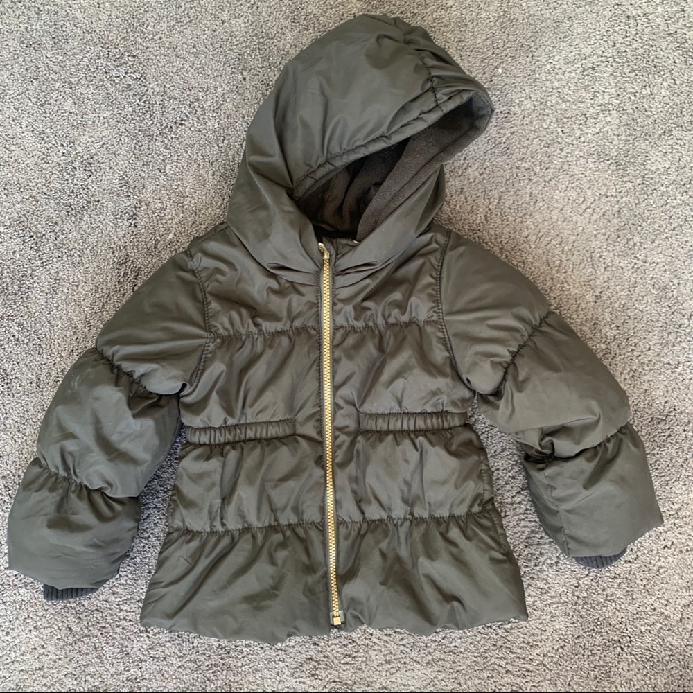 Oldnavy Girls Black Puffer Jacket w/ Fur